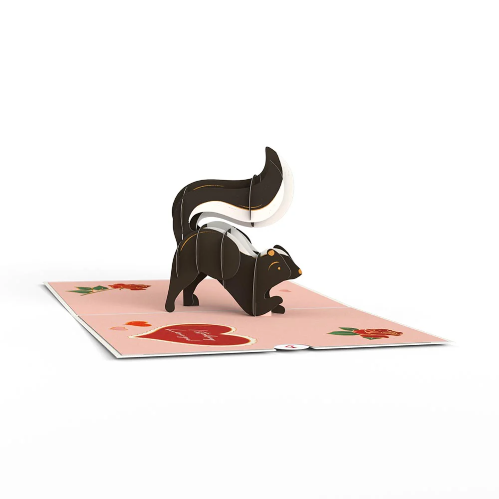 Stinking Love You Skunk Valentine Pop-Up Card - Image 4