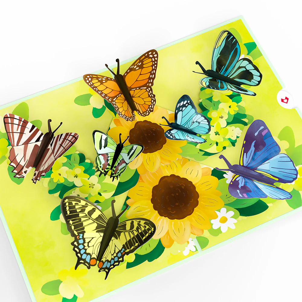 Sunflower Butterflies Encouragement Pop-Up Card and Sentiment Set - Image 3