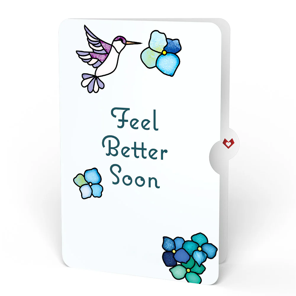 Sunlit Hydrangeas Get Well Soon Suncatcher Bouquet and Sentiment Set - Image 4