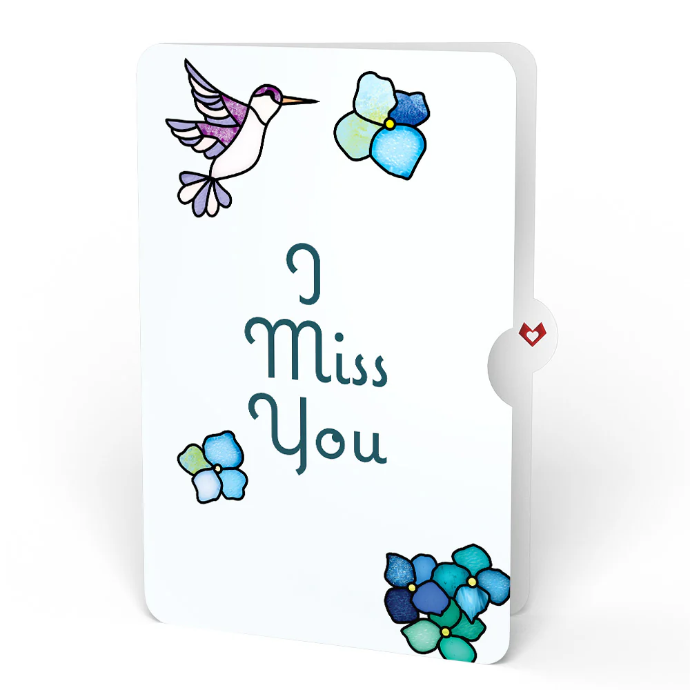 Sunlit Hydrangeas Miss You Suncatcher Bouquet and Sentiment Set - Image 4