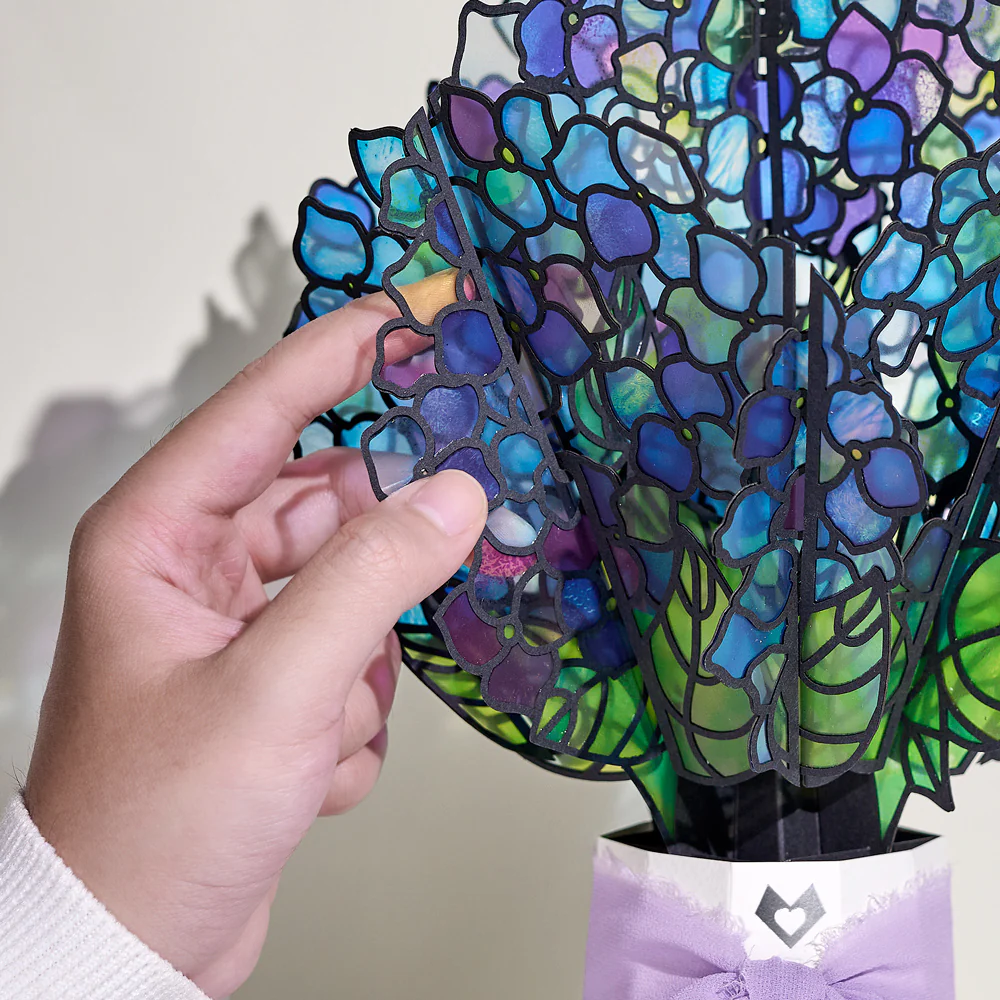 Sunlit Hydrangeas Thinking of You Suncatcher Bouquet and Sentiment Set - Image 3