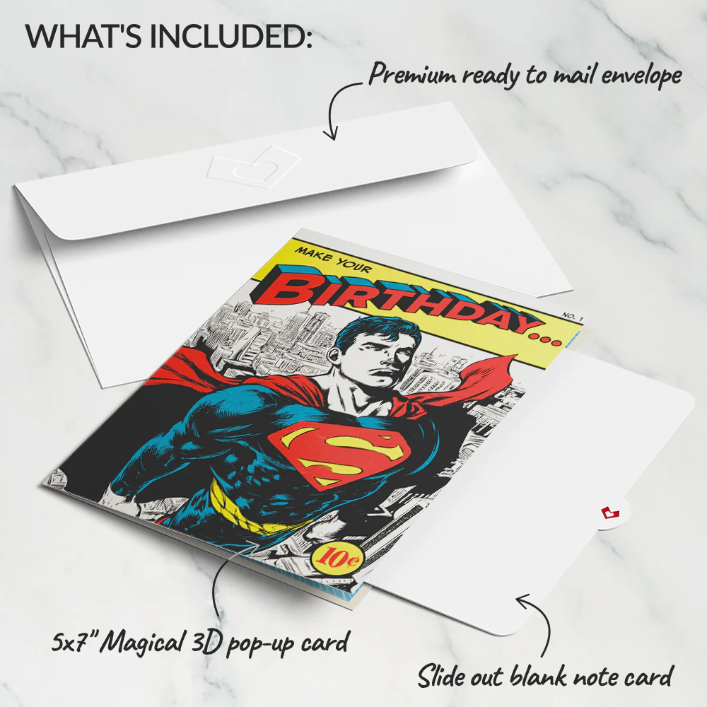 Superman™ Comic Book Birthday Pop-Up Card - Image 6
