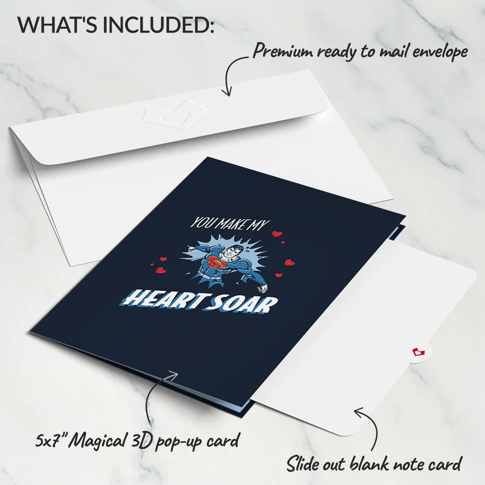 Superman™ You Make My Heart Soar Pop-Up Card - Image 6