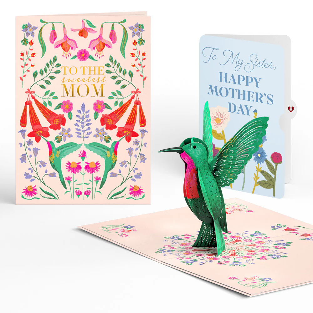 Sweetest Mom Hummingbird Mother's Day Pop-Up Card and Sentiment Set for Sister