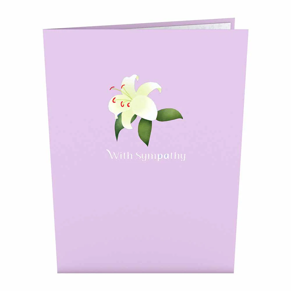 Sympathy Lily Pop-Up Card - Image 4