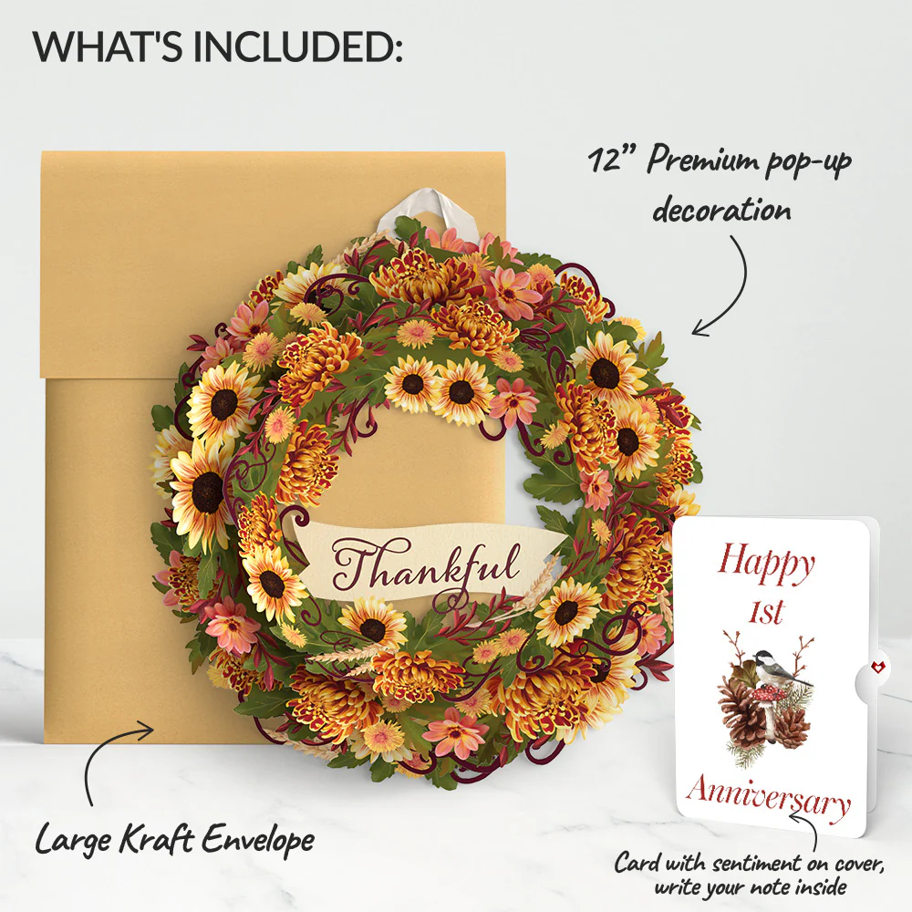 Thankful 1st Anniversary Wreath and Sentiment Set - Image 2