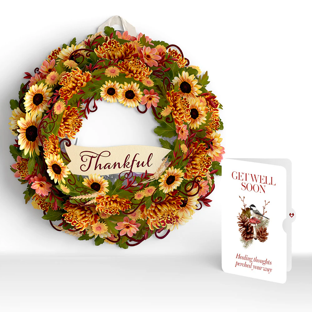 Thankful Get Well Soon Wreath and Sentiment Set