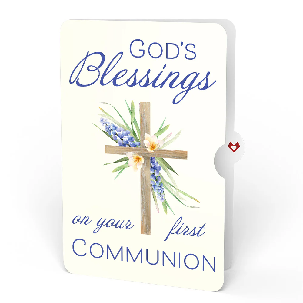 The Lord Bless You Floral Cross First Communion Pop-Up Card and Sentiment Set - Image 4