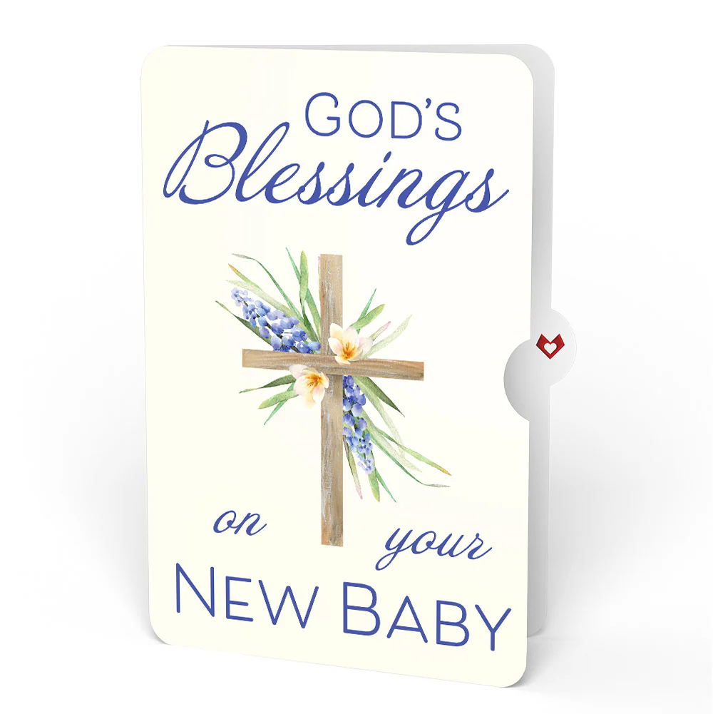 The Lord Bless You Floral Cross New Baby Pop-Up Card and Sentiment Set for Parents - Image 4