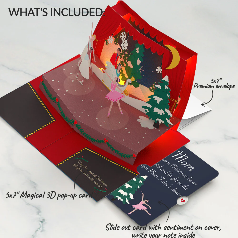 The Nutcracker Christmas Magic Music and Lights Pop-Up Card and Sentiment Set for Mom - Image 2