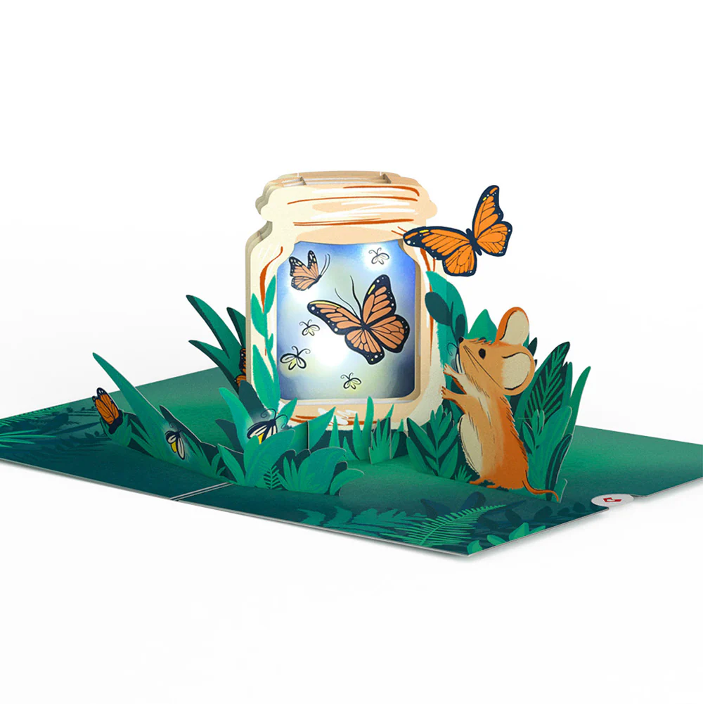 Thinking of You Butterfly Jar Appreciation Light-Up Pop-Up Card and Sentiment Set - Image 3