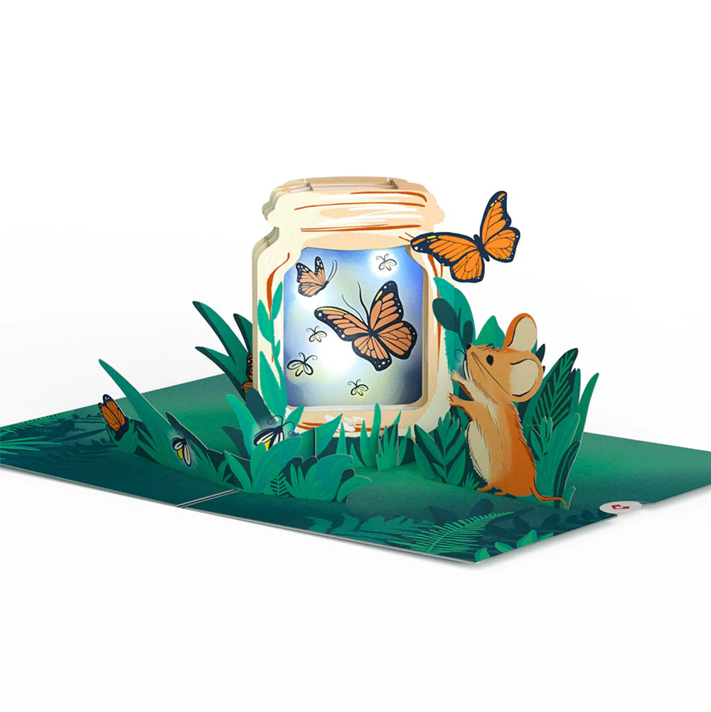Thinking of You Butterfly Jar Love Light-Up Pop-Up Card and Sentiment Set for Husband - Image 3
