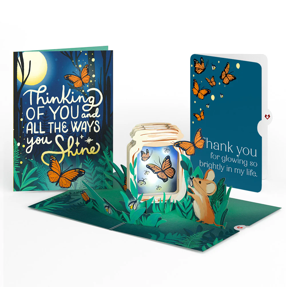 Thinking of You Butterfly Jar Thank You Light-Up Pop-Up Card and Sentiment Set