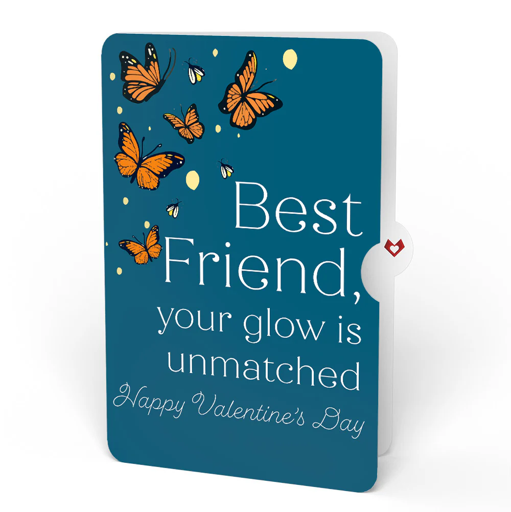 Thinking of You Butterfly Jar Valentine Light-Up Pop-Up Card and Sentiment Set for Best friend - Image 4