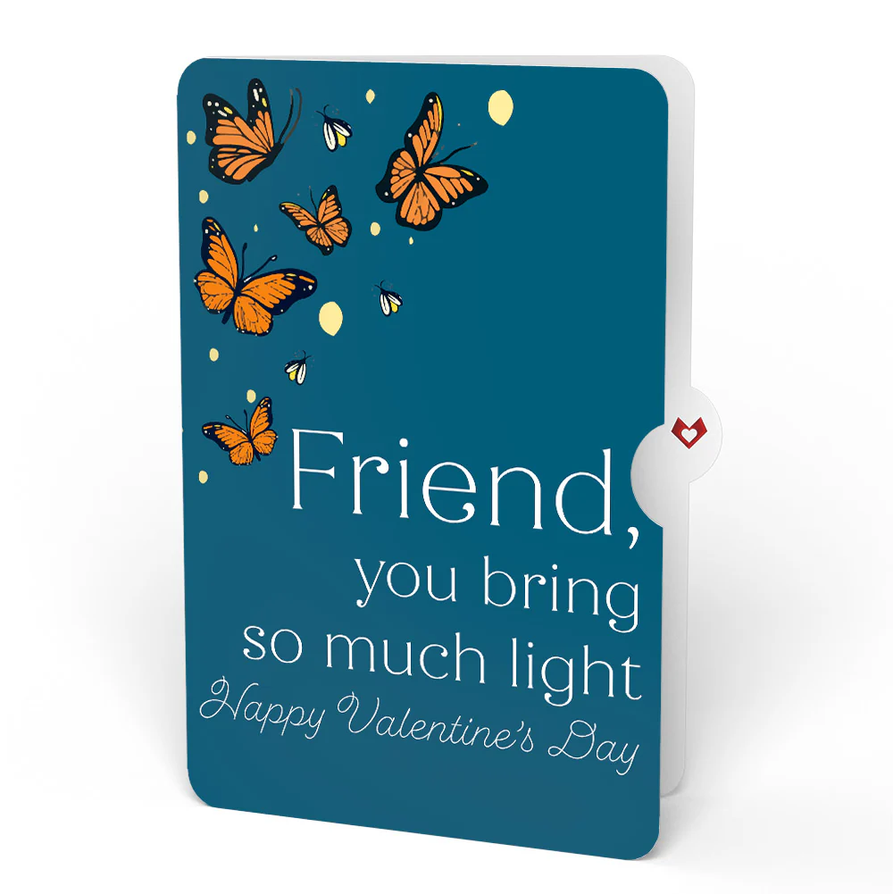 Thinking of You Butterfly Jar Valentine Light-Up Pop-Up Card and Sentiment Set for Friend - Image 4