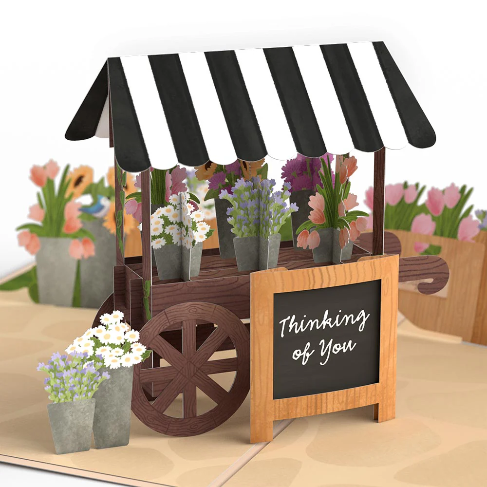 Thinking of You Flower Cart Mother's Day Pop-Up Card and Loved Me Like A Mom Sentiment Set - Image 3