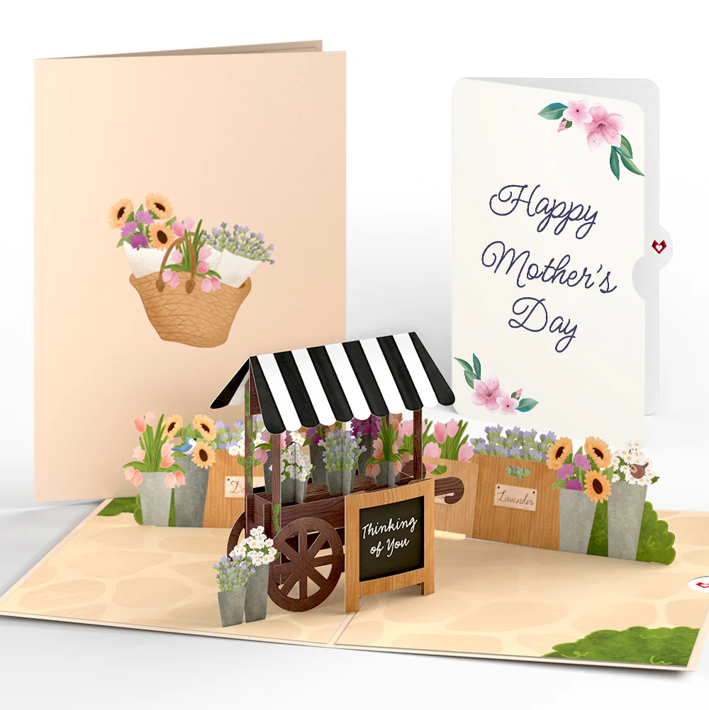 Thinking of You Flower Cart Mother's Day Pop-Up Card and Sentiment Set