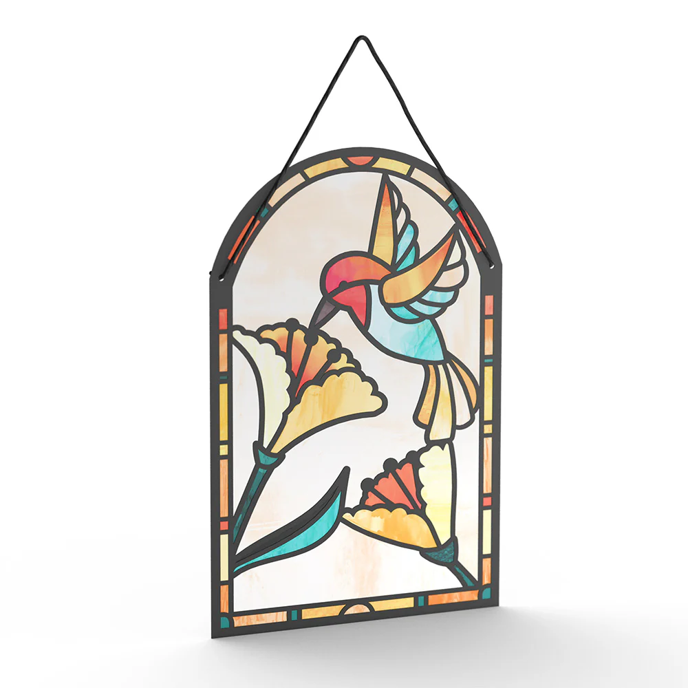 Thinking of You Hummingbird Suncatcher Card & Pop-Up Bouquet Bundle - Image 4