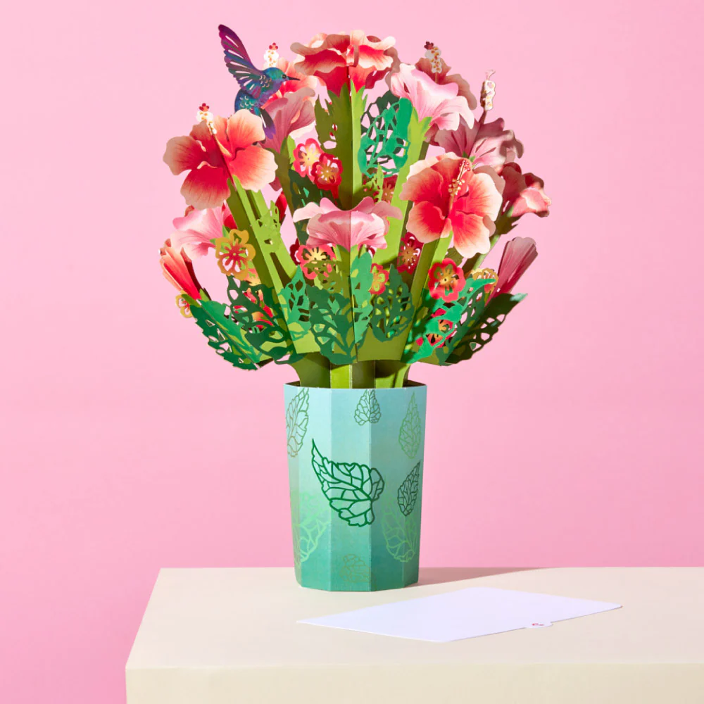 Thinking of You Hummingbird Suncatcher Card & Pop-Up Bouquet Bundle - Image 9