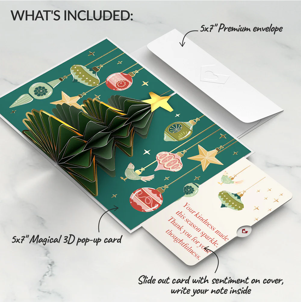 Tis the Season Christmas Tree Pop-Up Card and Sentiment Set - Image 2