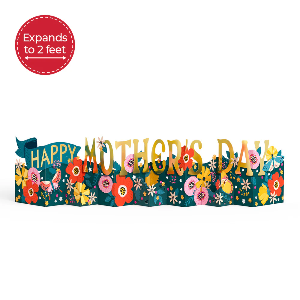 Vibrant Blooms Mother's Day Loooooong Card⢠(Expands to 2 feet)