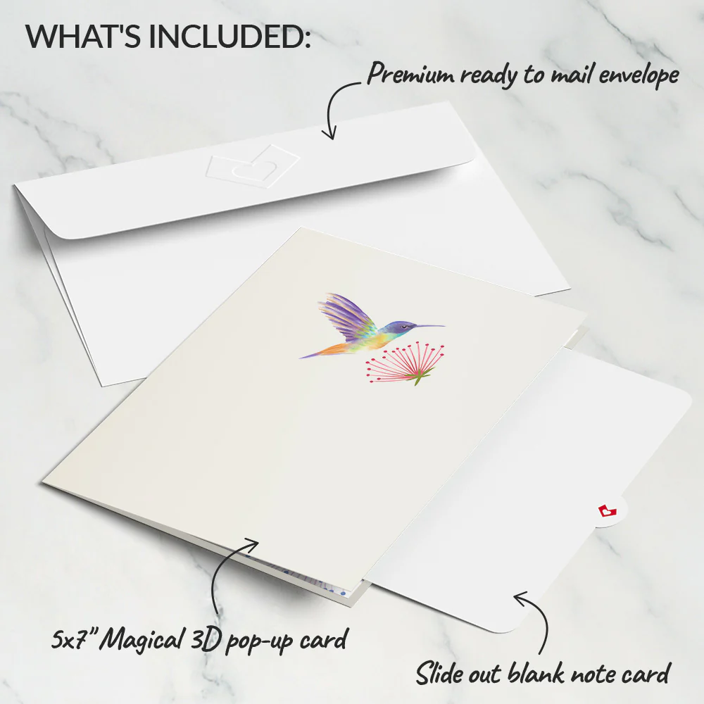 Vibrant Hummingbird Pop-Up Card - Image 5