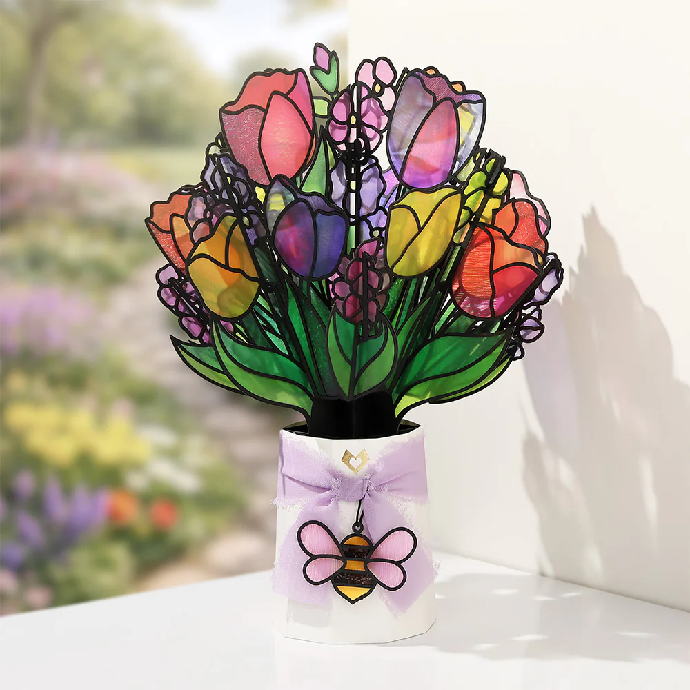 Vibrant Tulip Suncatcher Bouquet