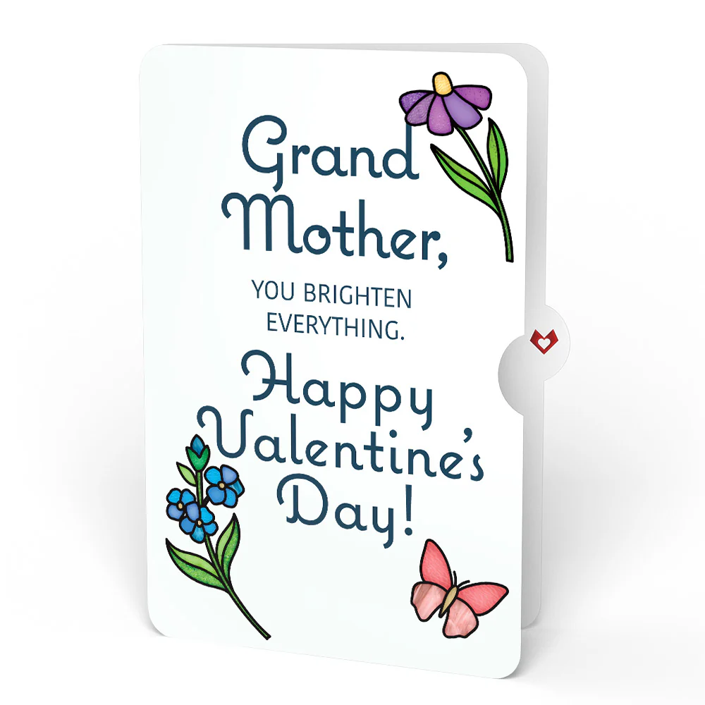 Vibrant Tulip Valentine Suncatcher Bouquet and Sentiment Set for Grandmother - Image 4