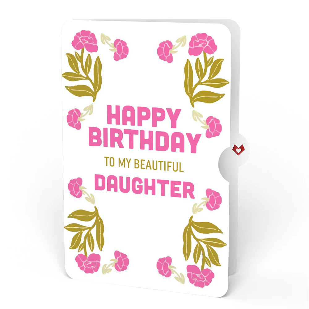 Vintage Floral Love You Heart Birthday Pop-Up Card and Sentiment Set for Daughter - Image 4