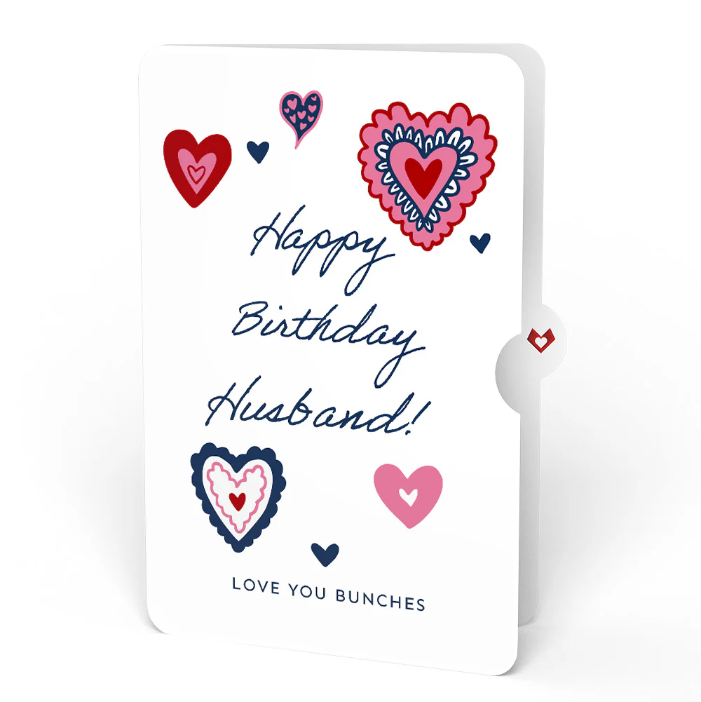Vintage Floral Love You Heart Birthday Pop-Up Card and Sentiment Set for Husband - Image 4