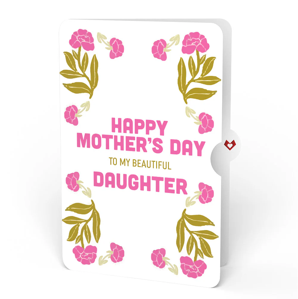 Vintage Floral Love You Heart Mother’s Day Pop-Up Card and Sentiment Set for Daughter - Image 4