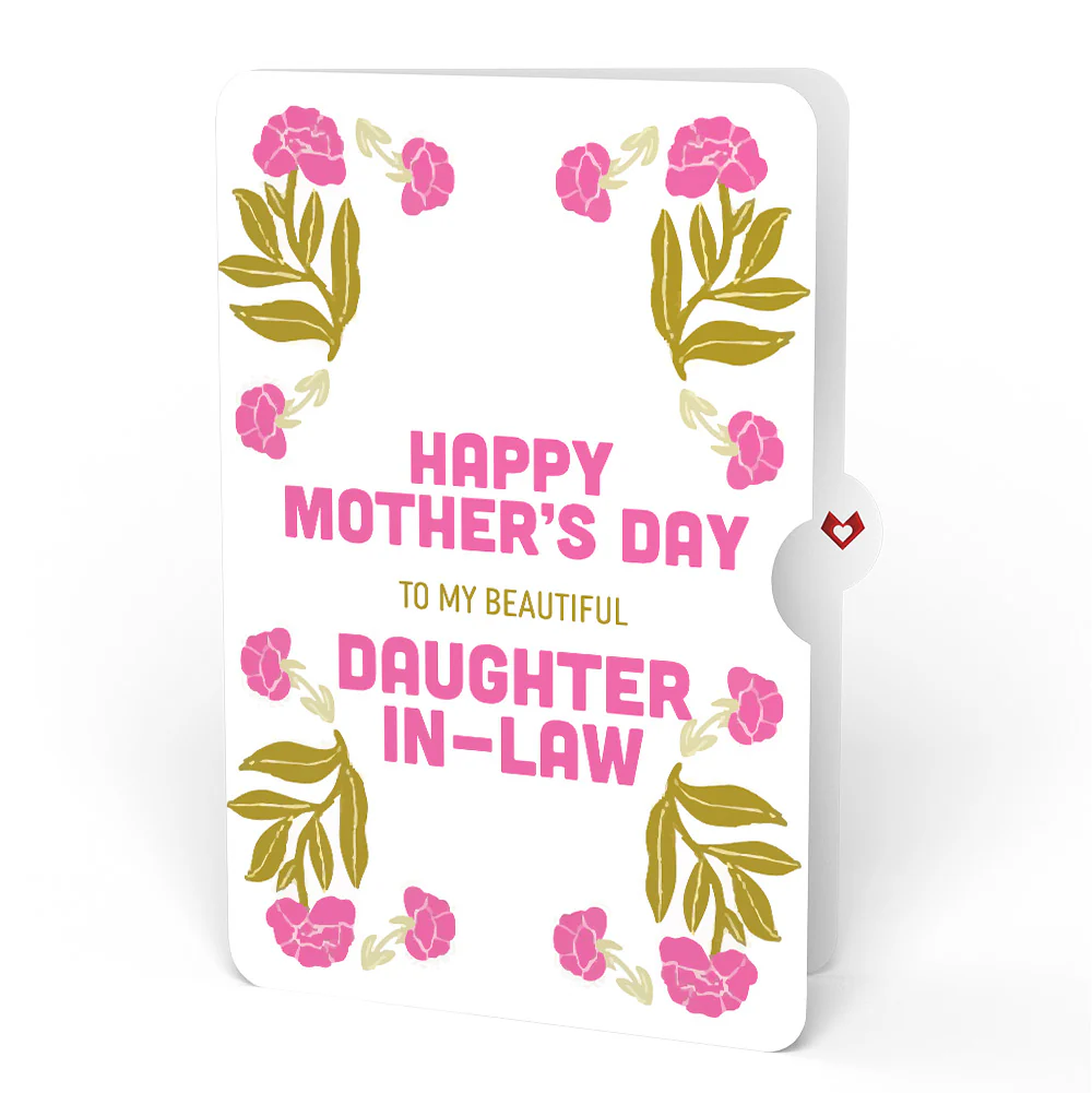 Vintage Floral Love You Heart Mother’s Day Pop-Up Card and Sentiment Set for Daughter-in-law - Image 4