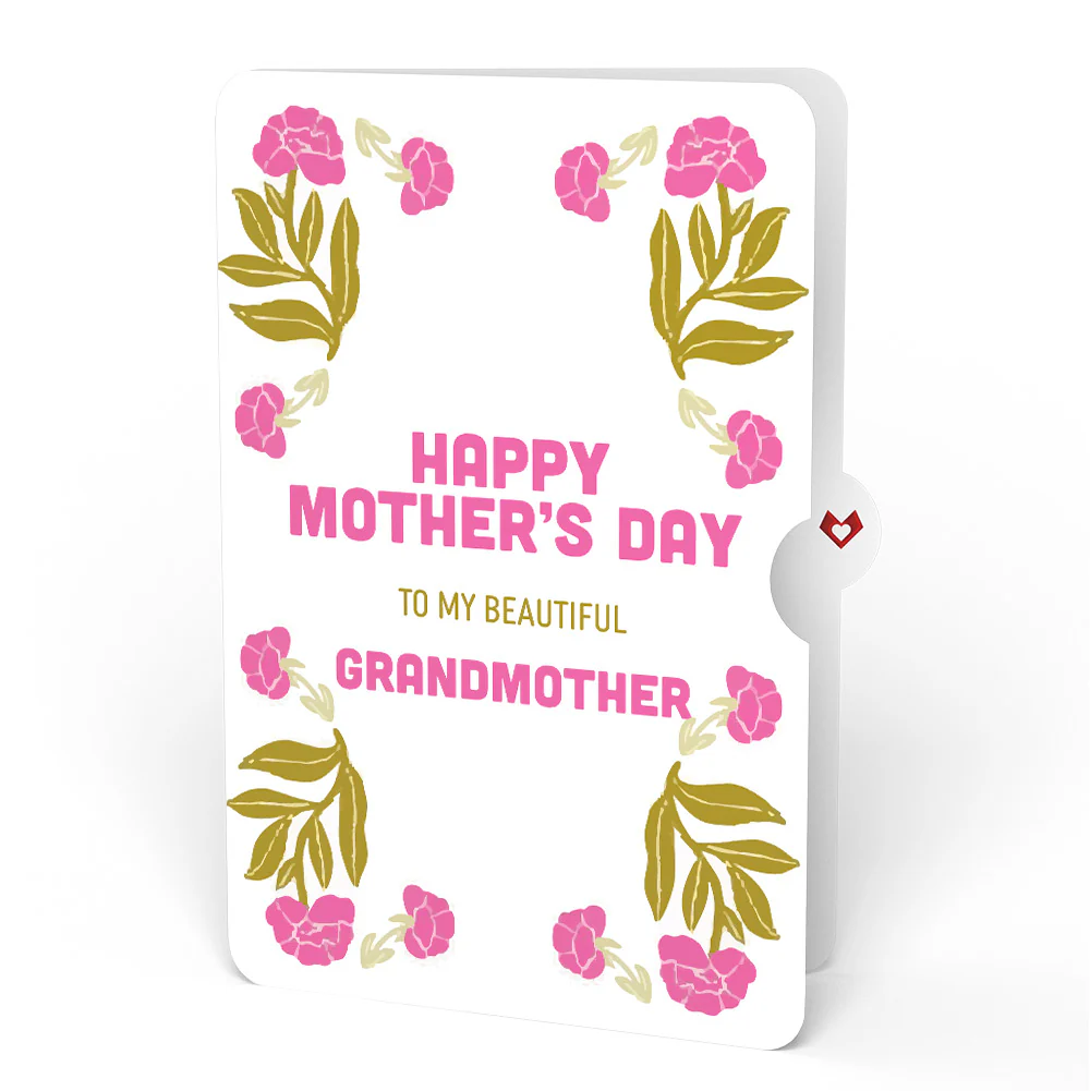 Vintage Floral Love You Heart Mother’s Day Pop-Up Card and Sentiment Set for Grandmother - Image 4