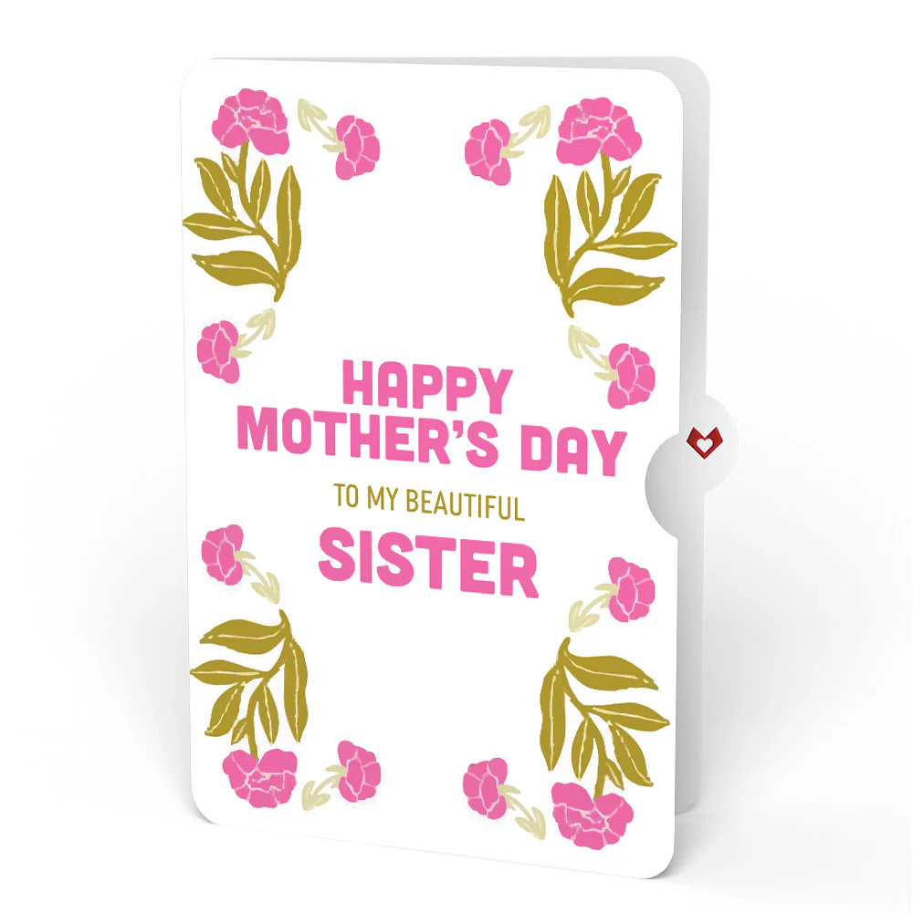 Vintage Floral Love You Heart Mother’s Day Pop-Up Card and Sentiment Set for Sister - Image 4
