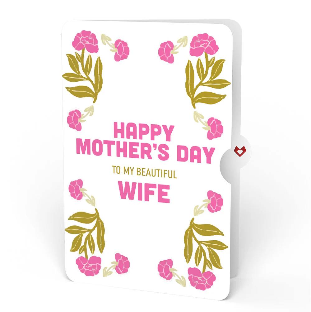 Vintage Floral Love You Heart Mother’s Day Pop-Up Card and Sentiment Set for Wife - Image 4