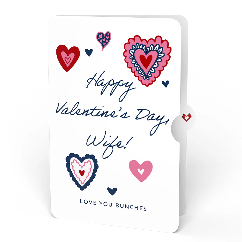 Vintage Floral Love You Heart Valentine Pop-Up Card and Sentiment Set for Wife - Image 4