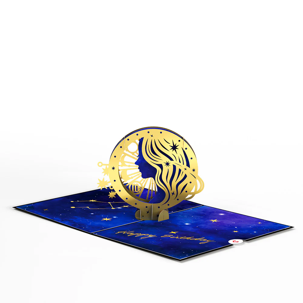 Virgo Zodiac Birthday Pop-Up Card - Image 3