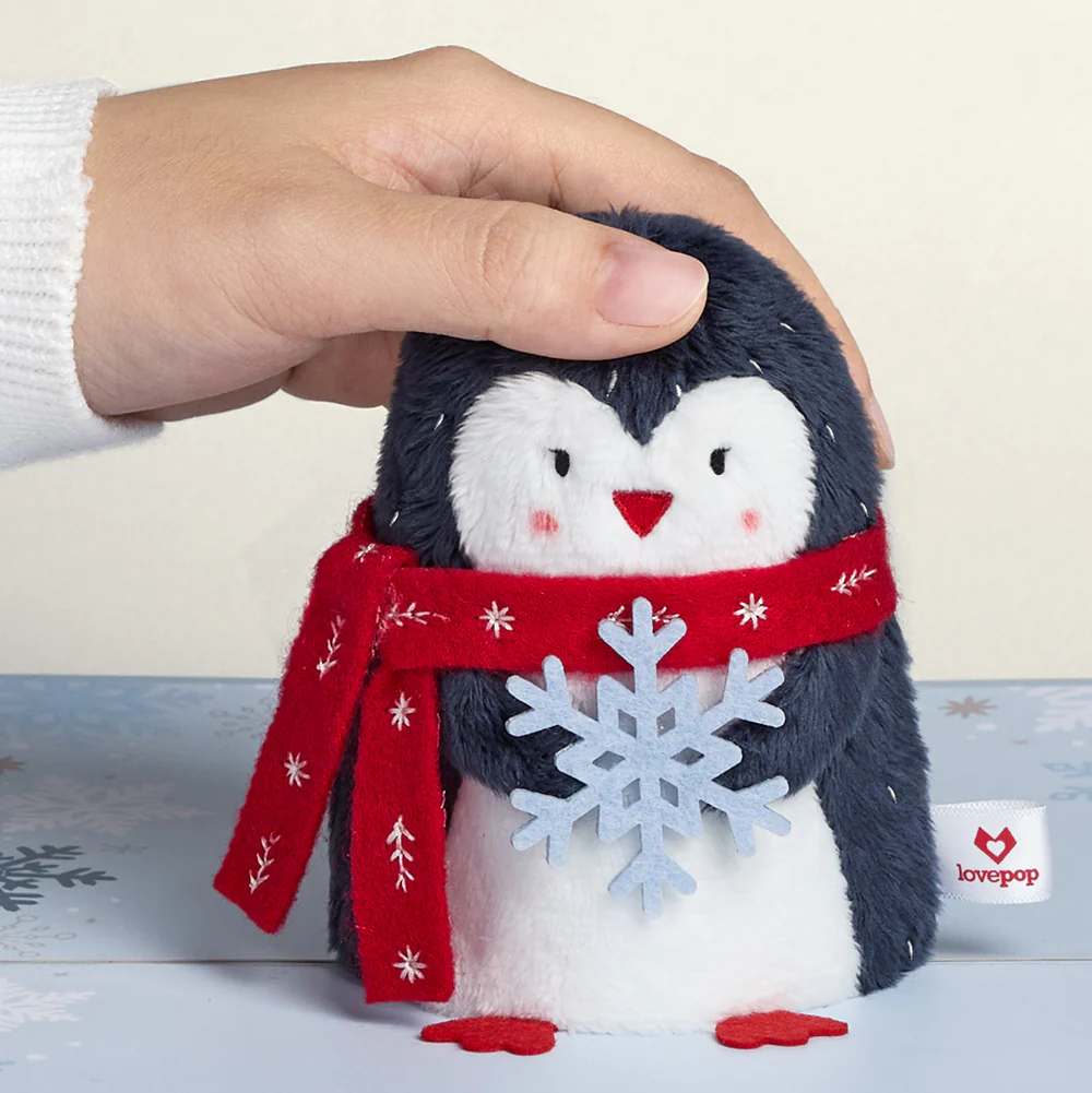 'Warm Winter Wishes' Holiday Penguin Plushpop Card and Sentiment Set for Dad - Image 3