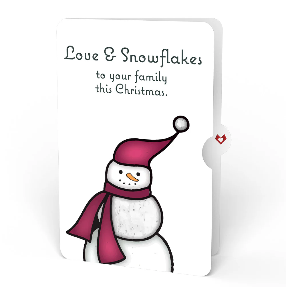 Warm Wishes Snowman Christmas Suncatcher Card and Love & Snowflakes Sentiment Set for Family - Image 4