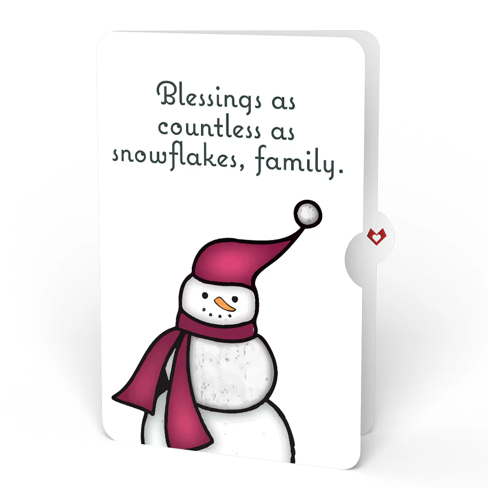 Warm Wishes Snowman Suncatcher Card and Blessings Holiday Sentiment Set for Family - Image 4