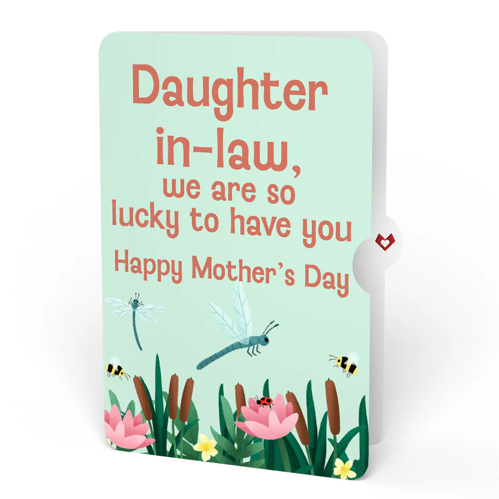 Water Lily Dragonfly Mother’s Day Pop-Up Card and Sentiment Set for Daughter-in-law - Image 4