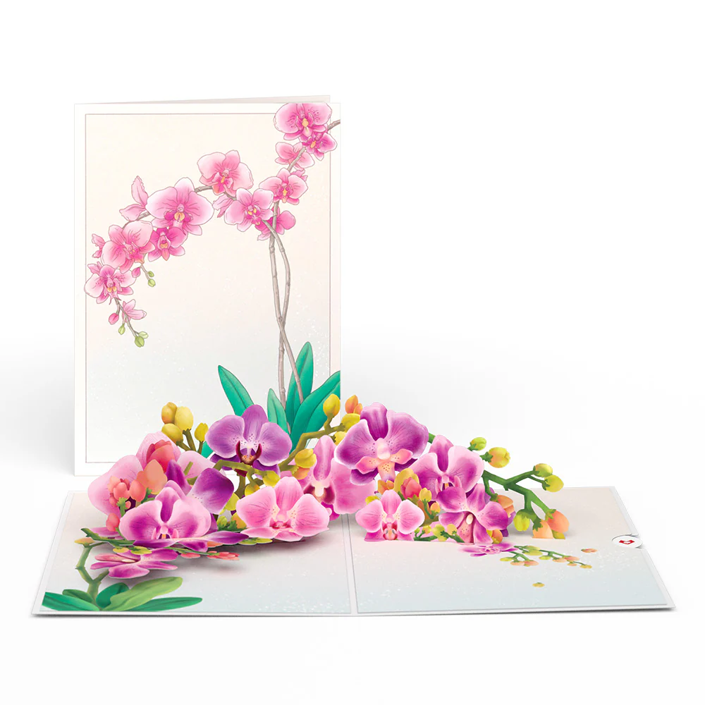 Watercolor Orchid Pop-Up Card & Bouquet Bundle - Image 6