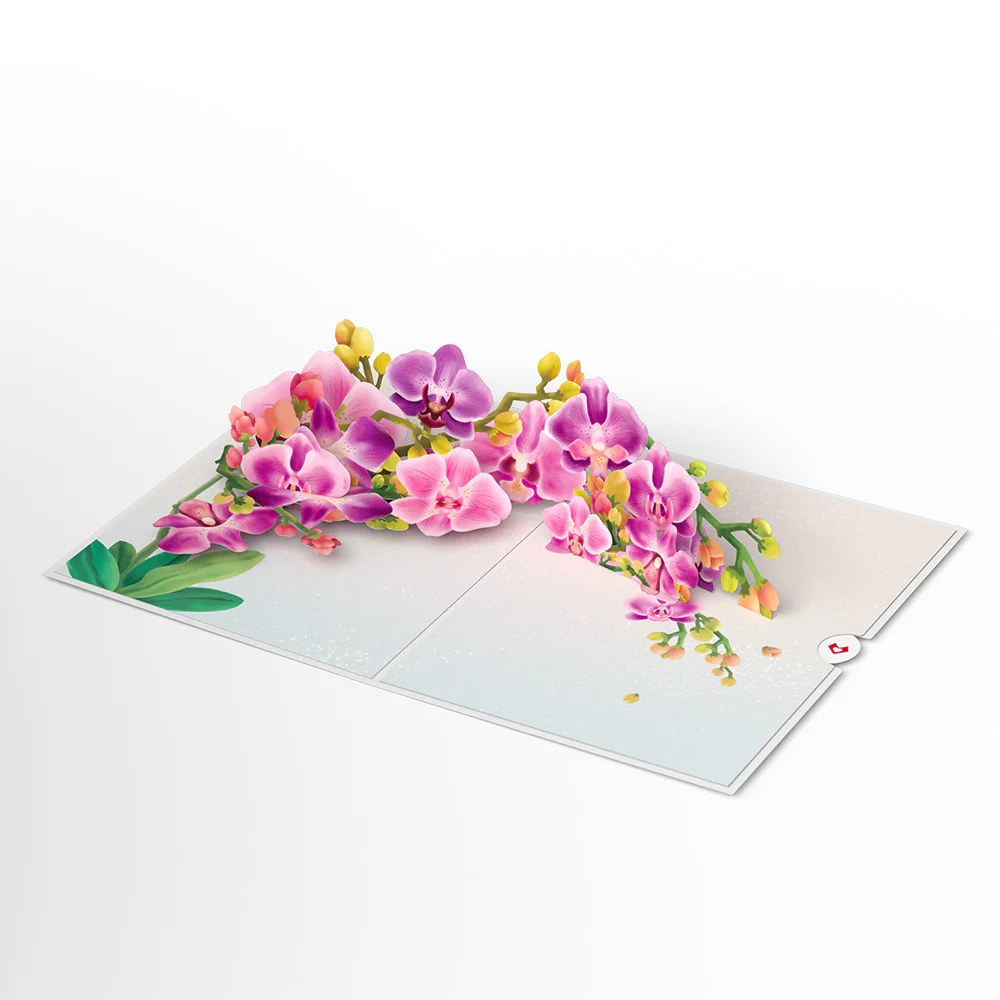 Watercolor Orchid Pop-Up Card & Bouquet Bundle - Image 8