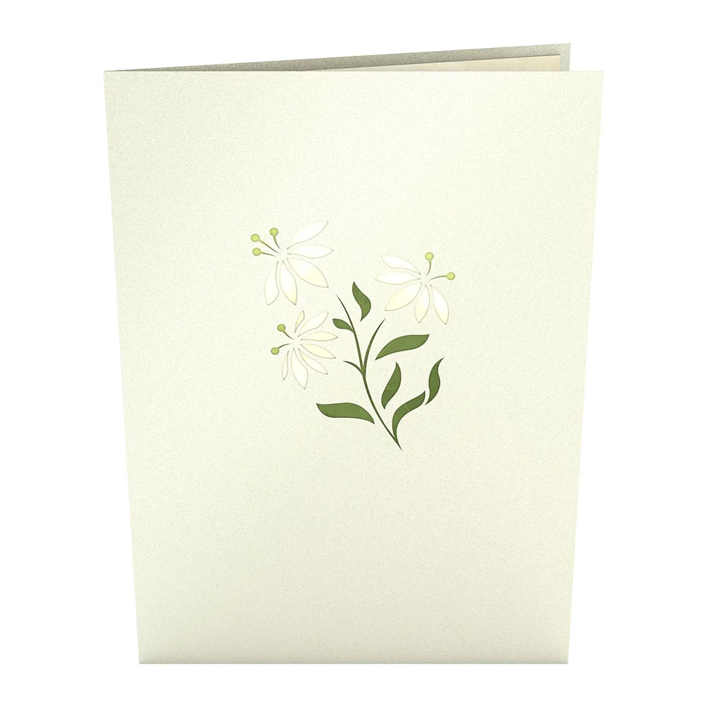 White Flower Basket Pop-Up Card - Image 4