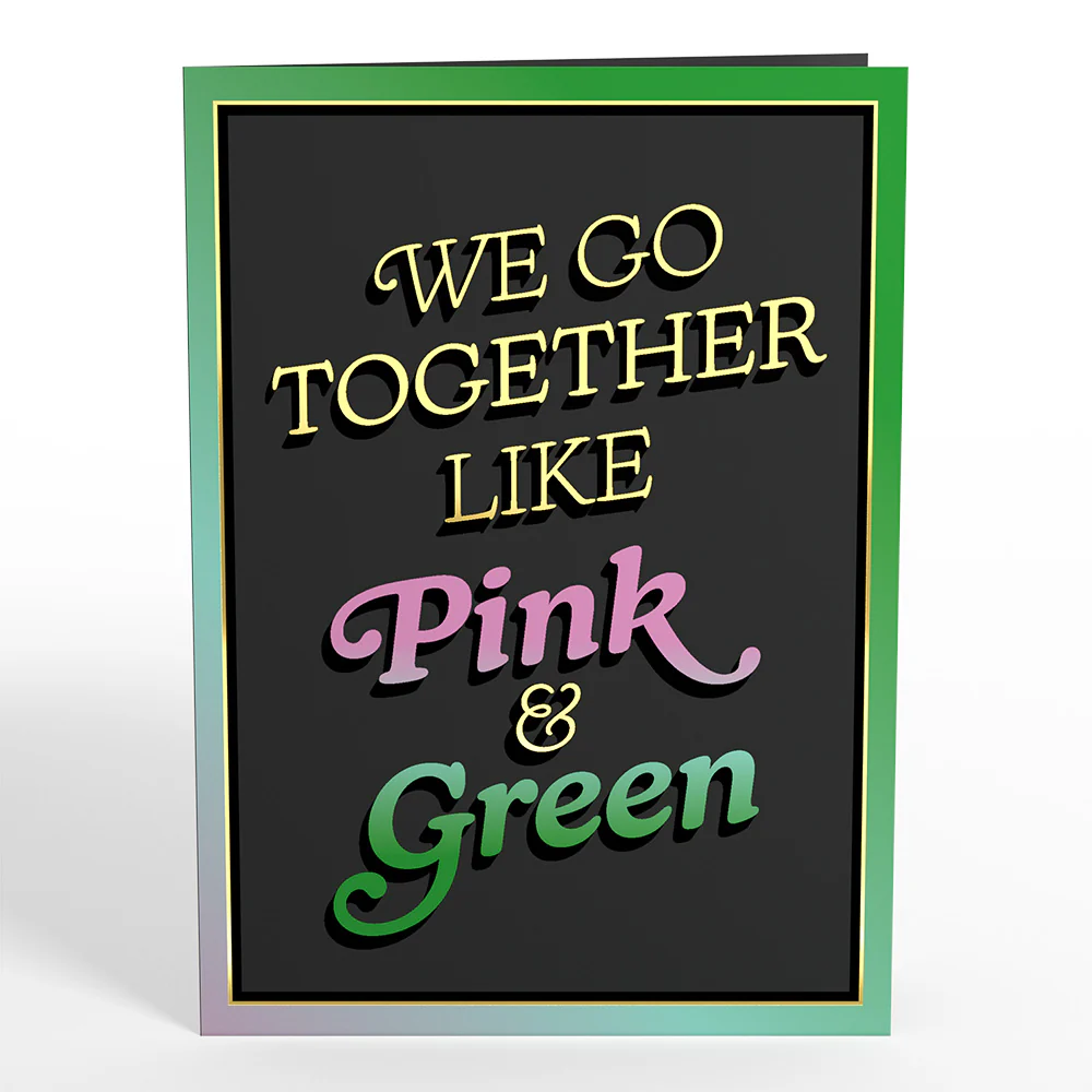 Wicked Elphaba & Glinda We Go Together Like Pink & Green Pop-Up Card - Image 4