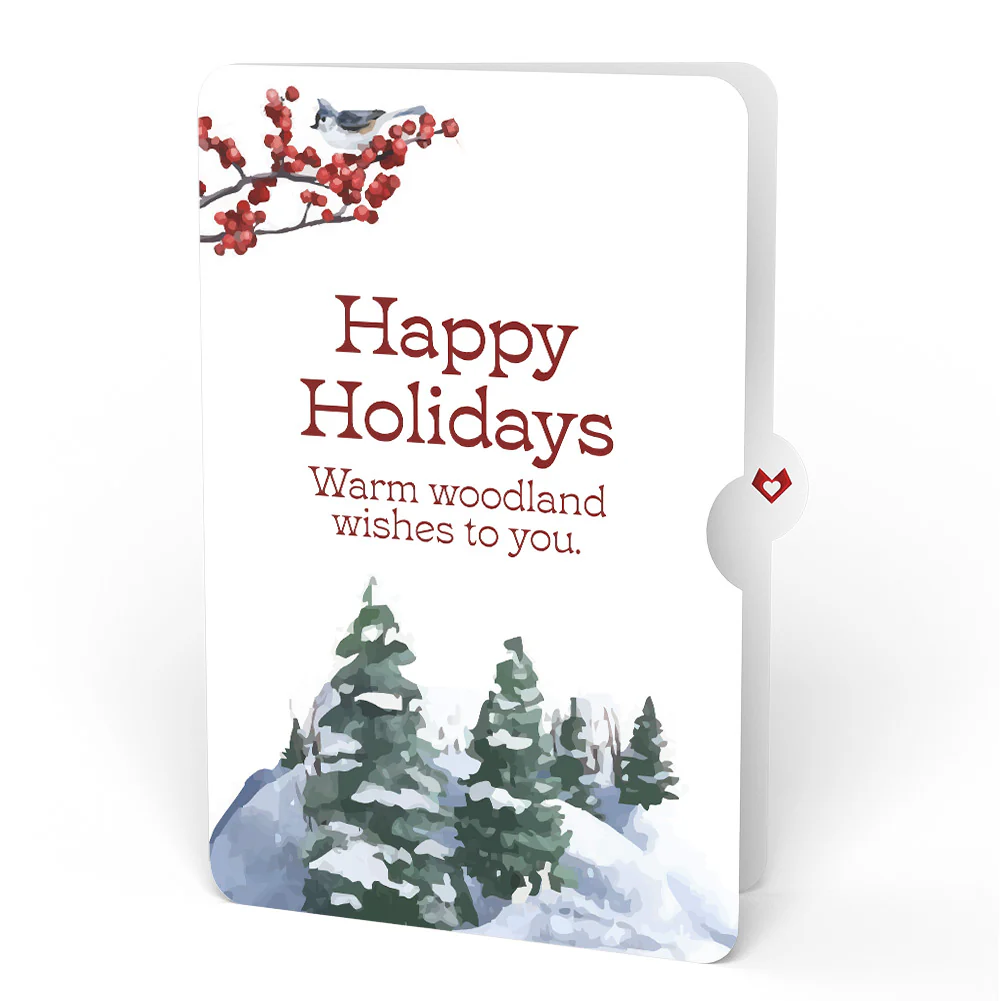Winter Chickadees Christmas Pop-Up Card and Warm Woodland Sentiment Set - Image 4