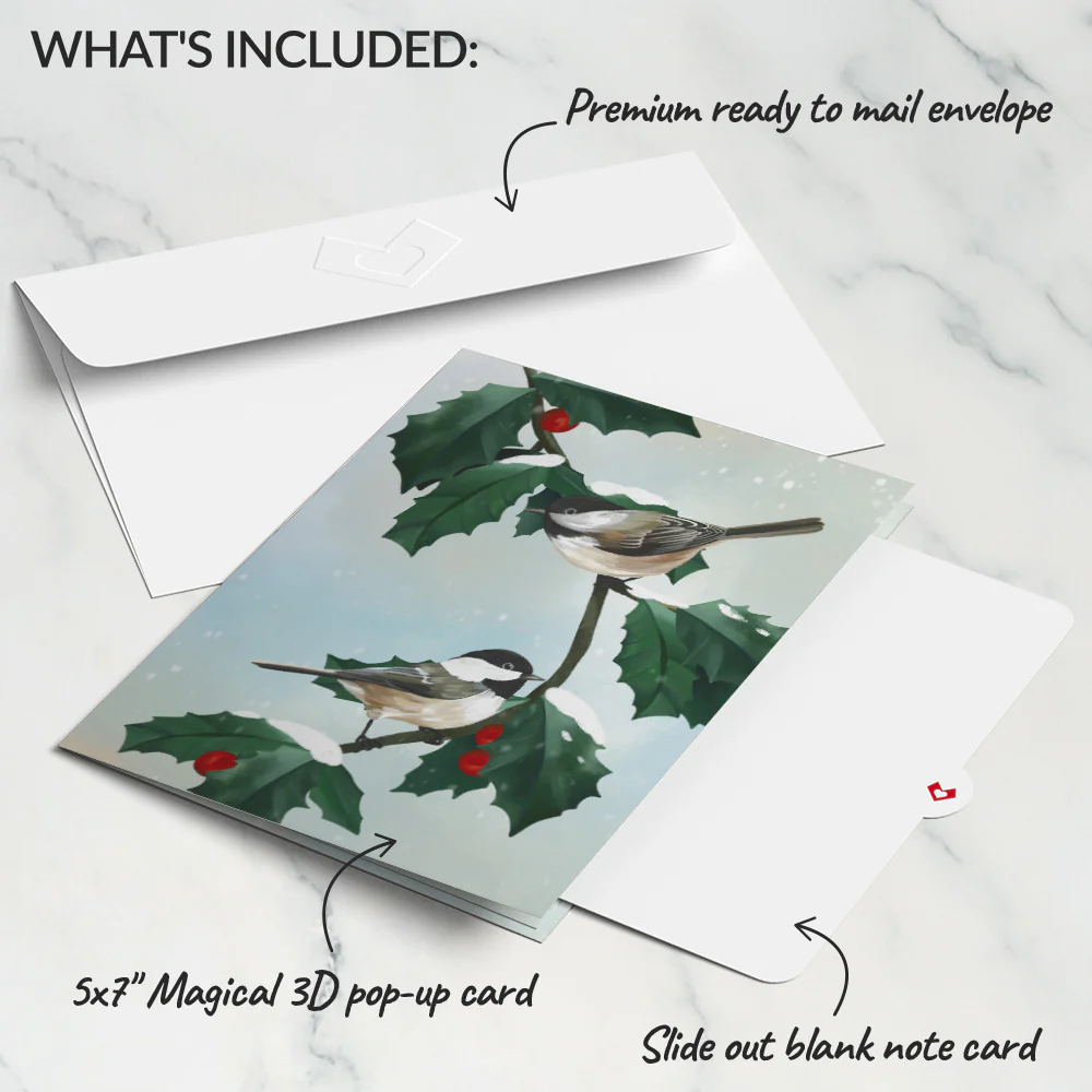 Winter Chickadees Pop-Up Card - Image 5