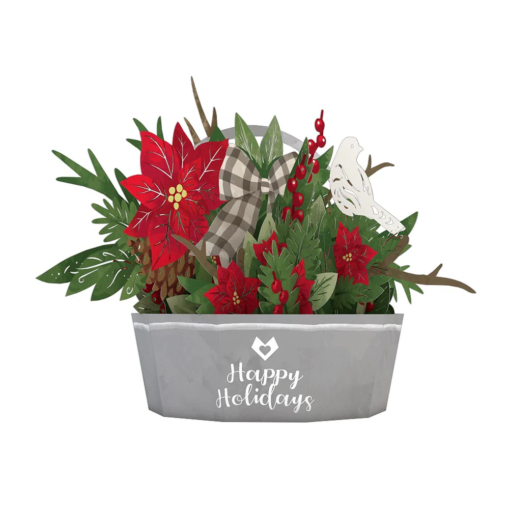Winter Flower Basket Decoration - Image 3
