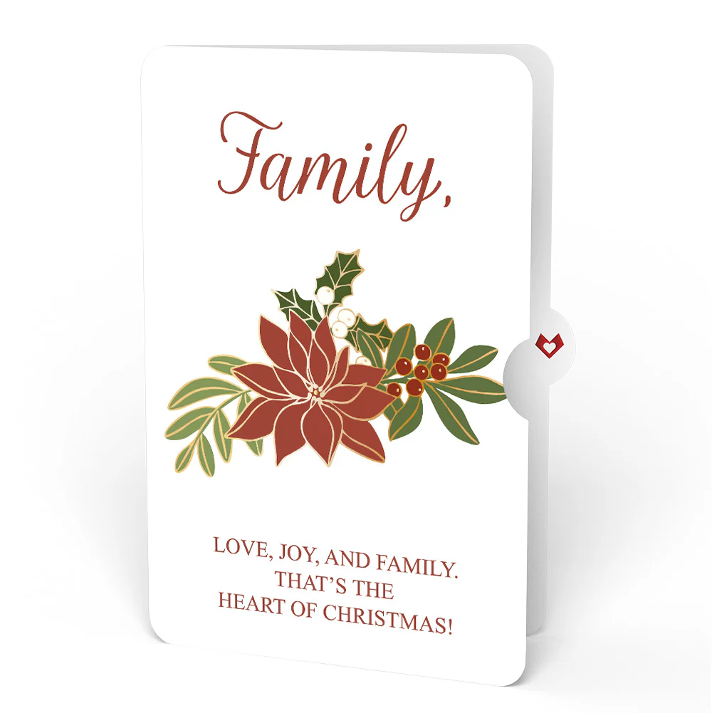 Winter Greens Christmas Candle Pop-Up Card and Poinsettia Sentiment Set for Family - Image 4