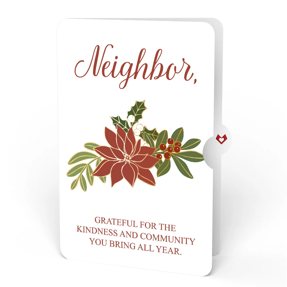 Winter Greens Christmas Candle Pop-Up Card and Poinsettia Sentiment Set for Neighbor - Image 4